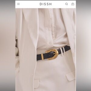 DISSH ALBURY BLACK LEATHER BELT